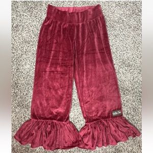 Matilda Jane Velour Velvet Rust Ruffle Flare Pant Size Medium